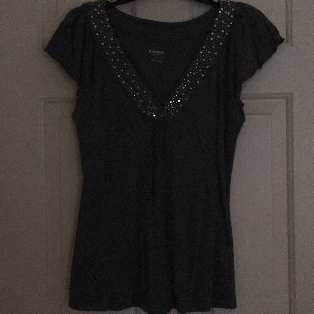 Embroidered V-Neck